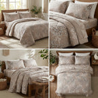 ✨  4 Piece Quilt Bedding Set – Elegant Printed Collection ✨