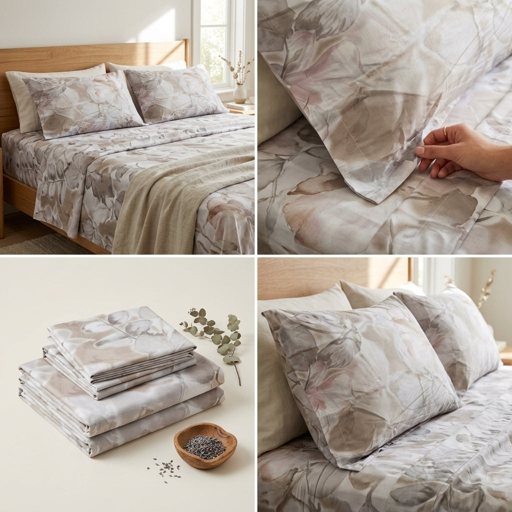 ✨ 280 Thread Count  Cotton Digital Print Bedsheet Set – 3 Piece King Size Collection ✨
