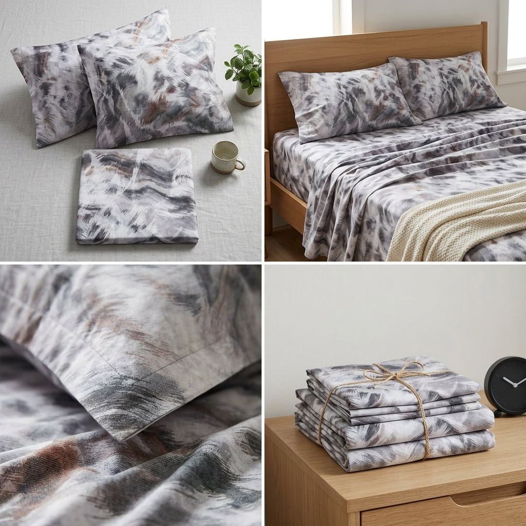 ✨ 280 Thread Count  Cotton Digital Print Bedsheet Set – 3 Piece King Size Collection ✨