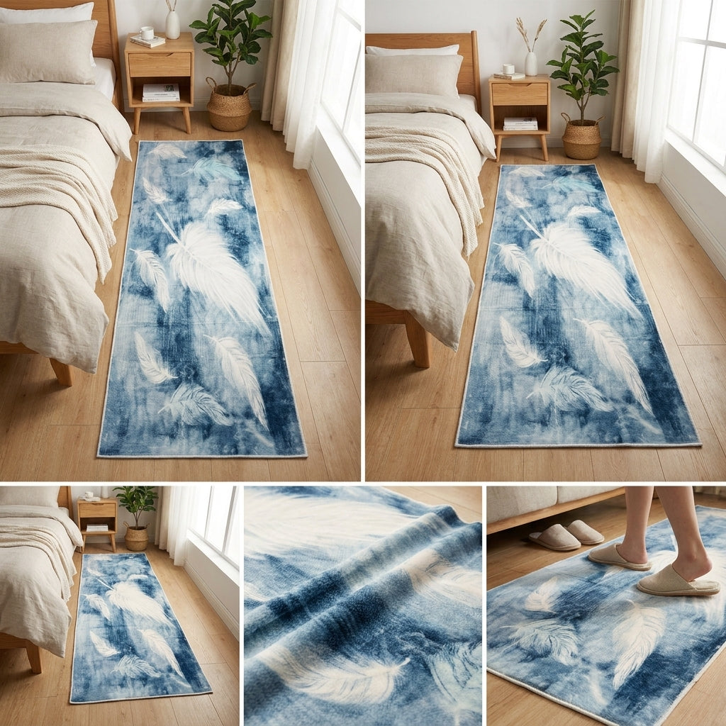 Bedside Runner Rug – Soft Modern Bedroom Carpet (55 × 140 CM) ✨
