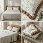 Pure Cotton Bedsheet With Chicken Lace Pillow Covers 108 x 108 inch