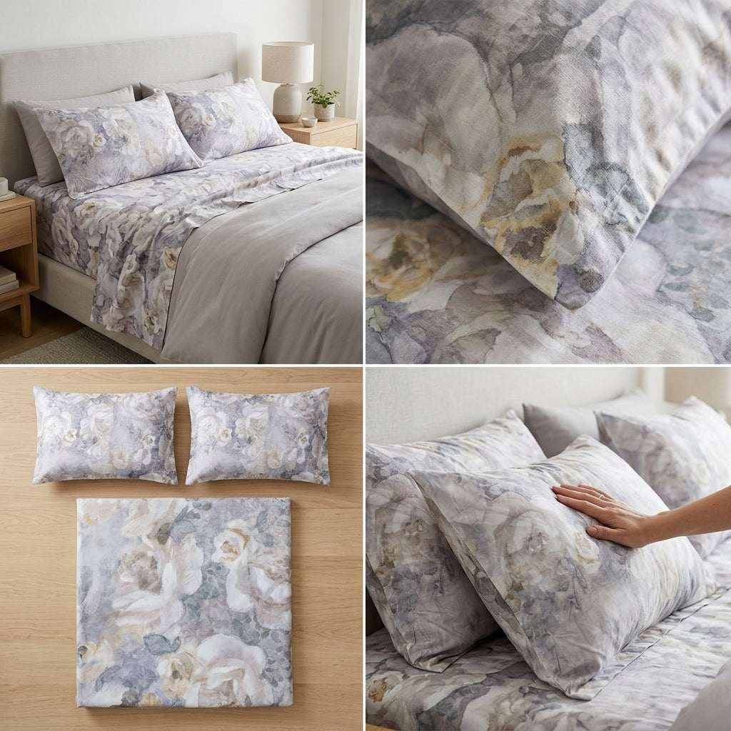 ✨ 280 Thread Count  Cotton Digital Print Bedsheet Set – 3 Piece King Size Collection ✨