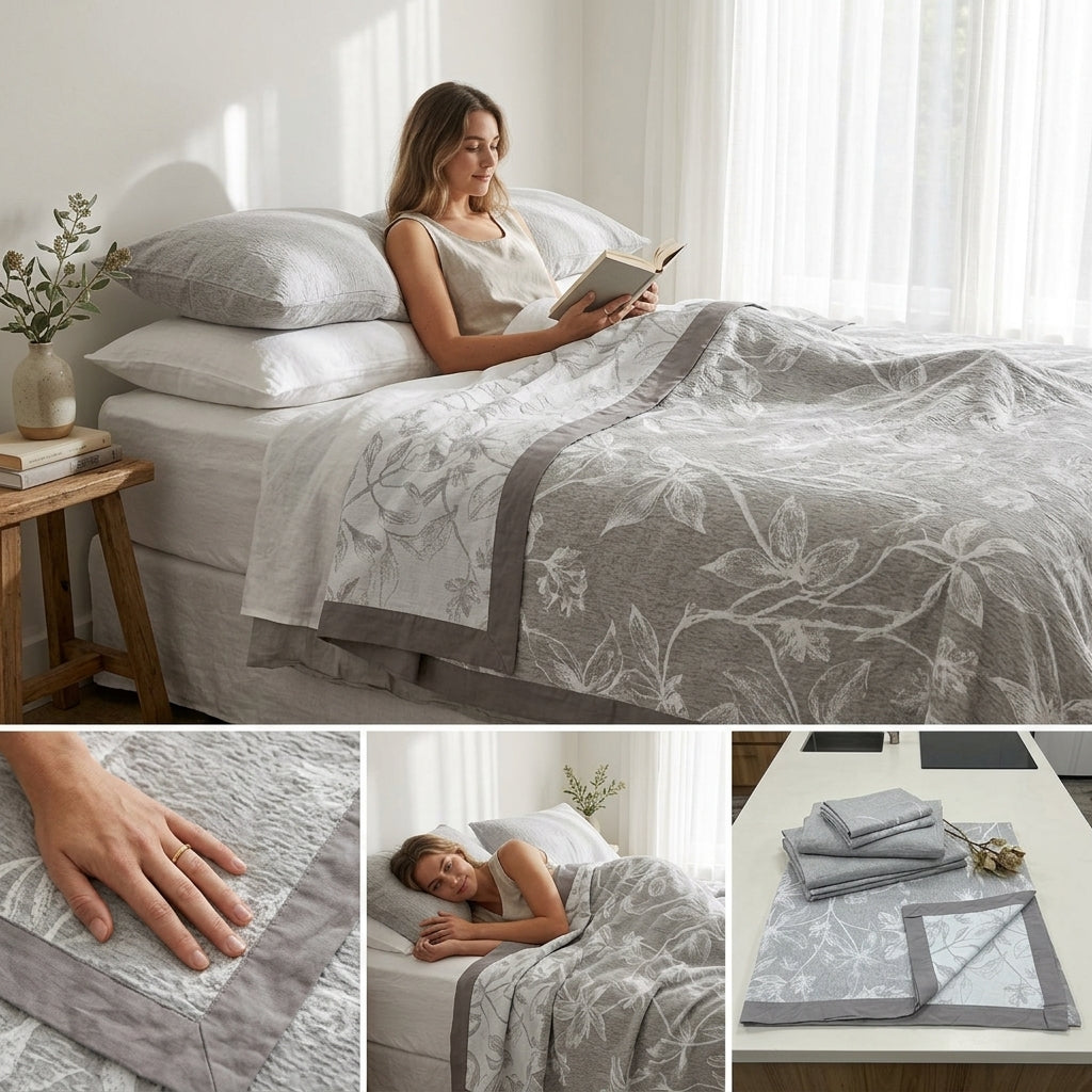 ✨ Natural Fiber Cotton Top Sheet – Soft & Elegant Everyday Comfort ✨