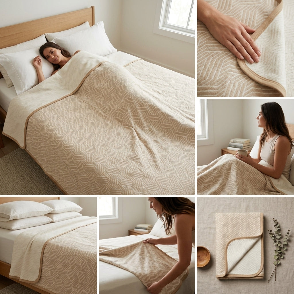 ✨ Natural Fiber Cotton Top Sheet – Soft & Elegant Everyday Comfort ✨