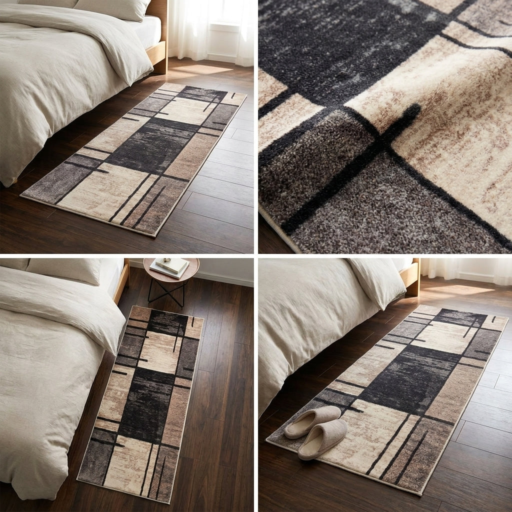 Bedside Runner Rug – Soft Modern Bedroom Carpet (55 × 140 CM) ✨