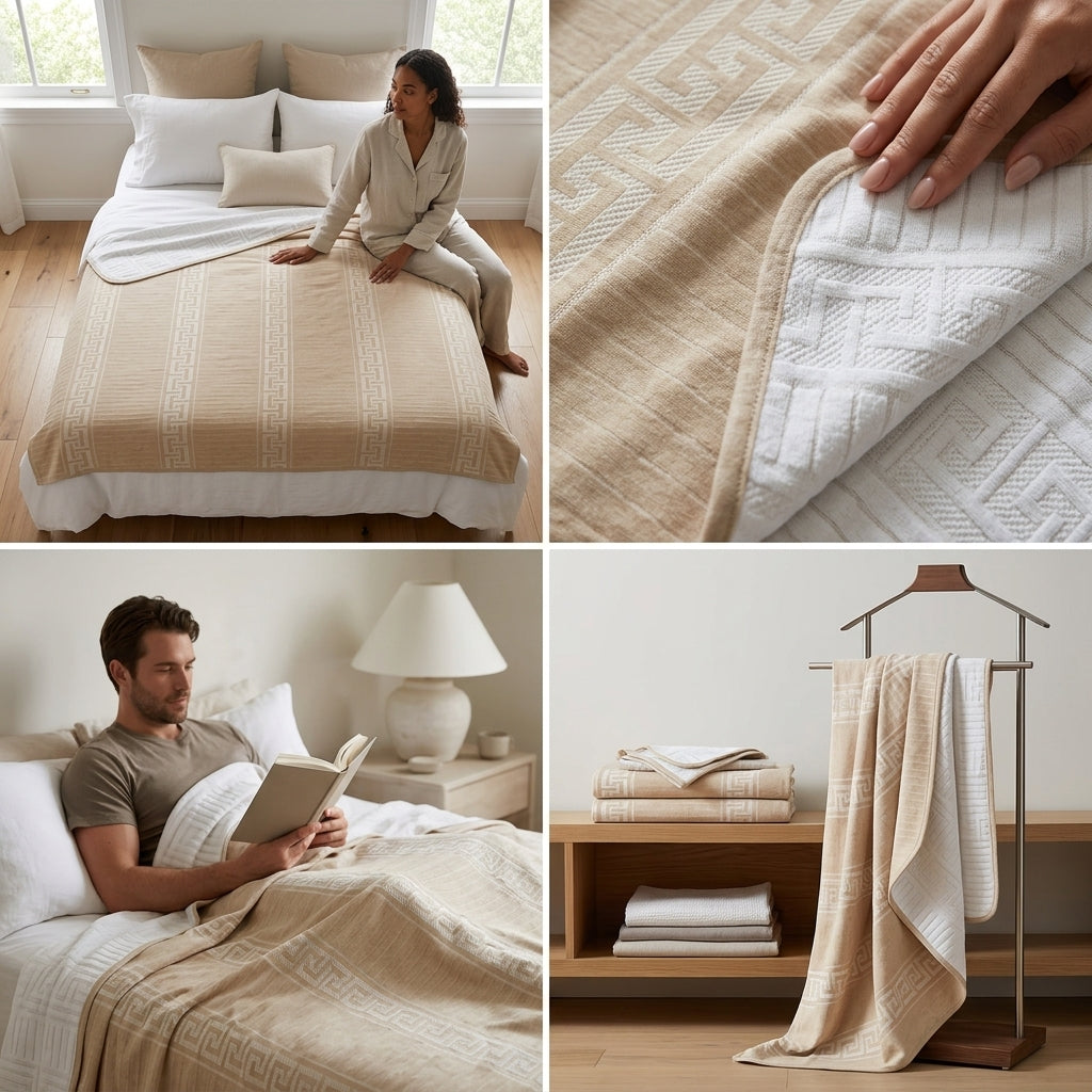 ✨ Natural Fiber Cotton Top Sheet – Soft & Elegant Everyday Comfort ✨