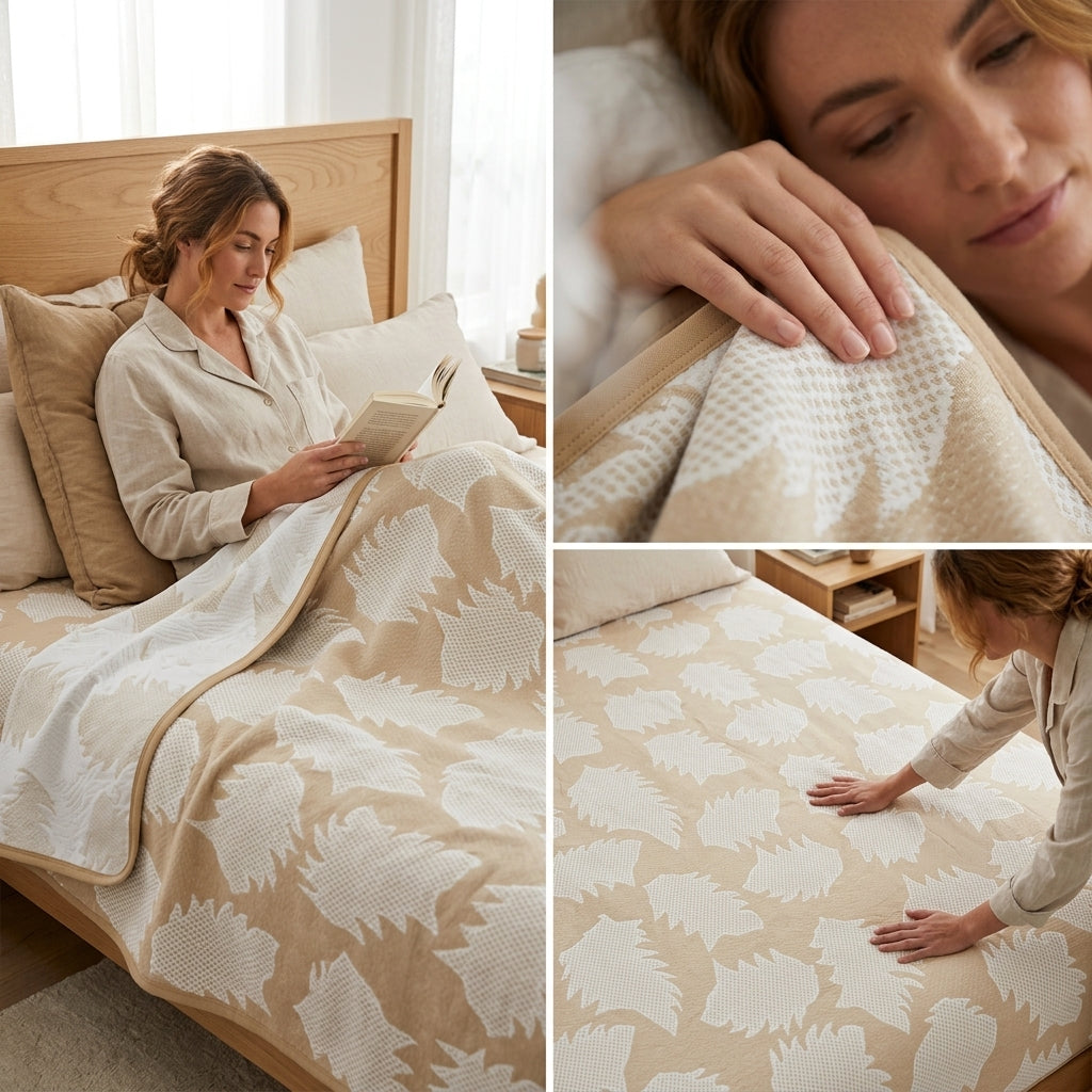 ✨ Natural Fiber Cotton Top Sheet – Soft & Elegant Everyday Comfort ✨