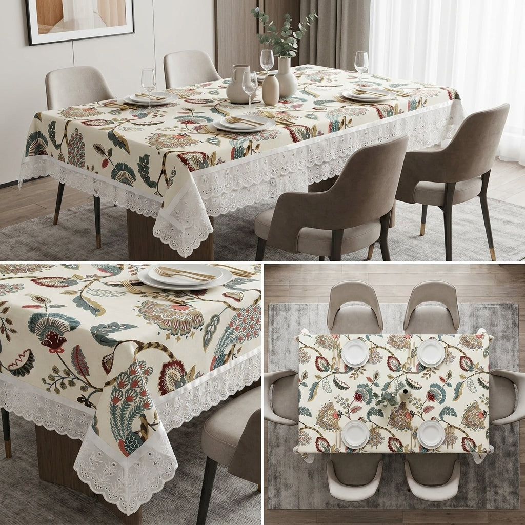 Lace Dining Table Cover – 4 Seater Product Code:- 55B58RKEH