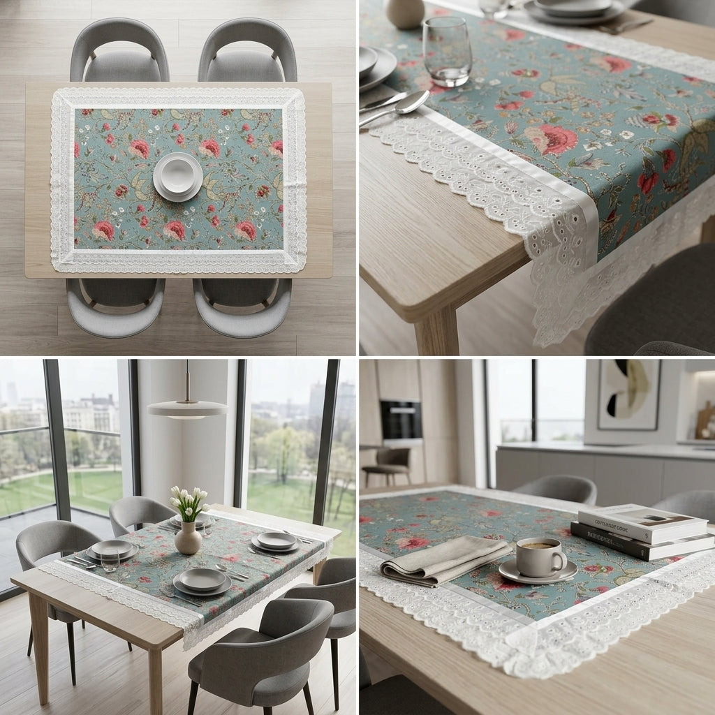 Lace Dining Table Cover – 4 Seater Product Code:- 55B58RKEH