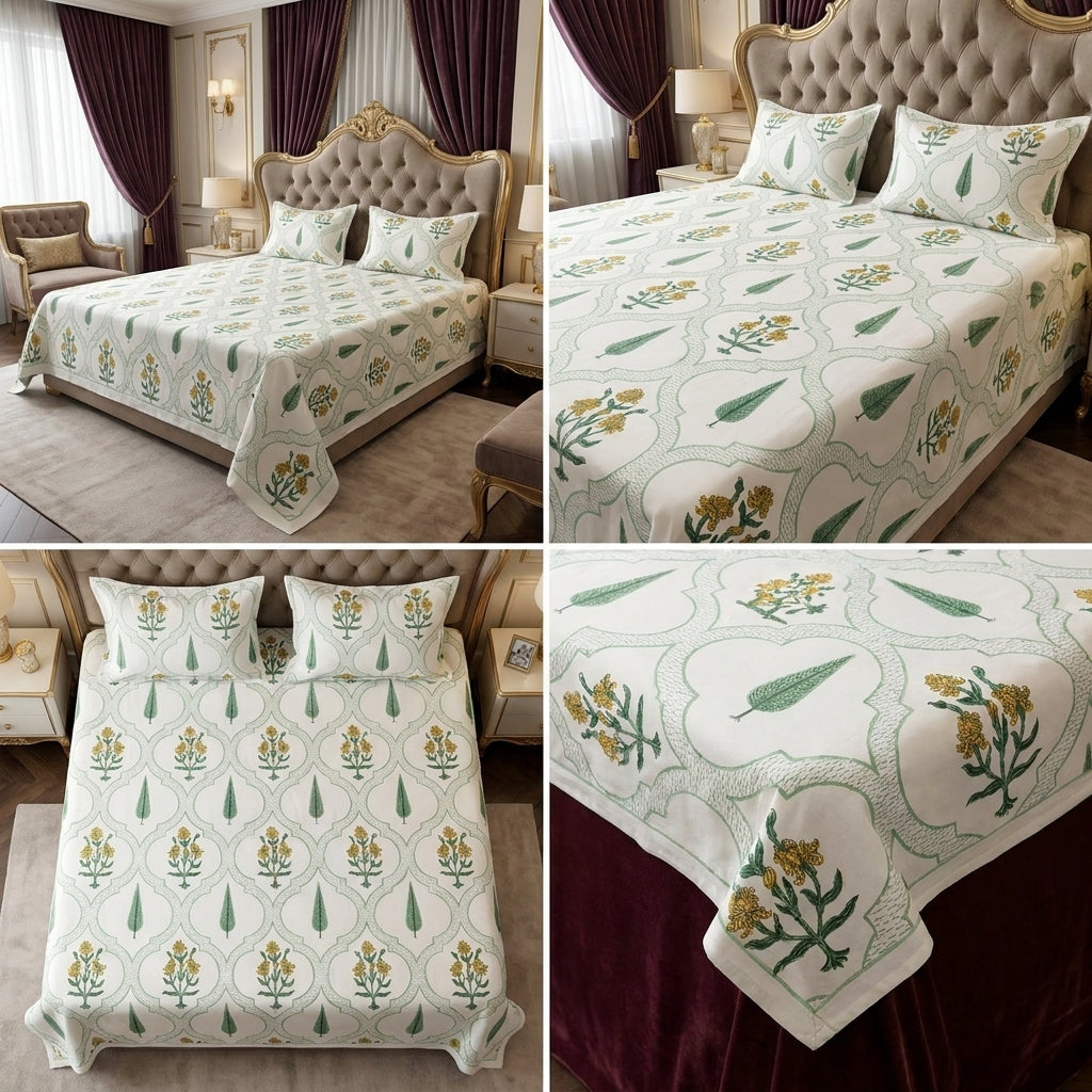 Cotton Double Bedsheet Set – 108 x 108 Inches