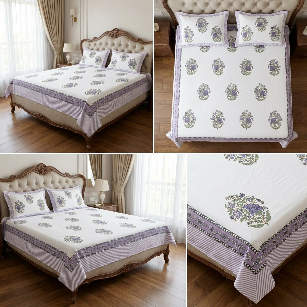 Cotton Double Bedsheet Set – 108 x 108 Inches