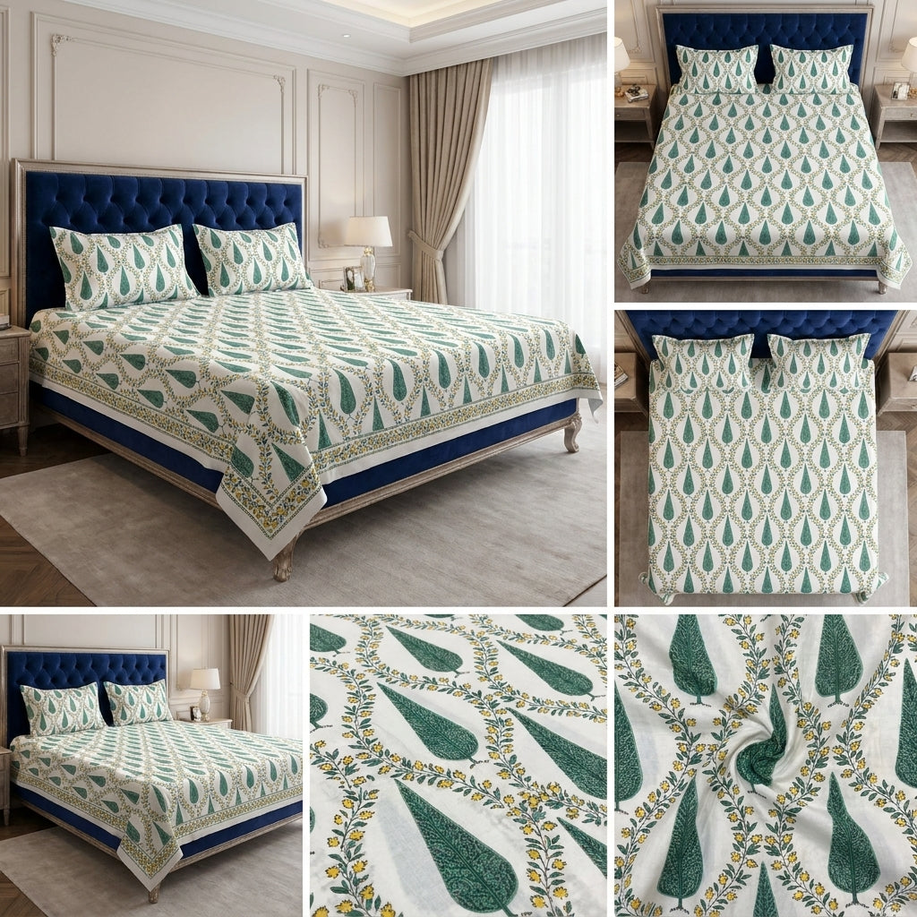 Cotton Double Bedsheet Set – 108 x 108 Inches