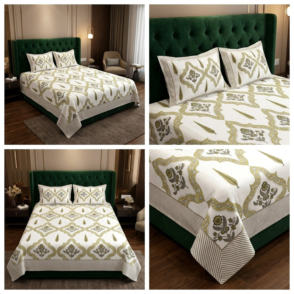 Cotton Double Bedsheet Set – 108 x 108 Inches
