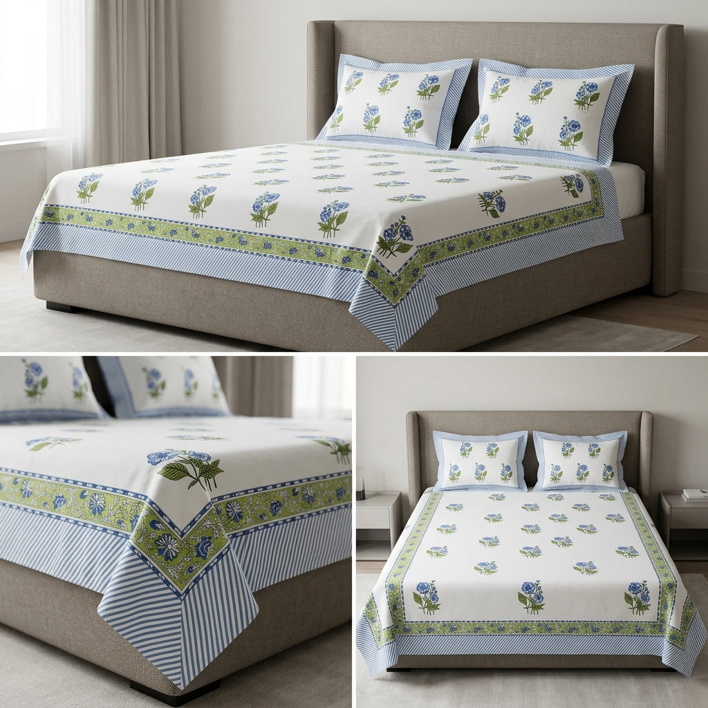 Cotton Double Bedsheet Set – 108 x 108 Inches