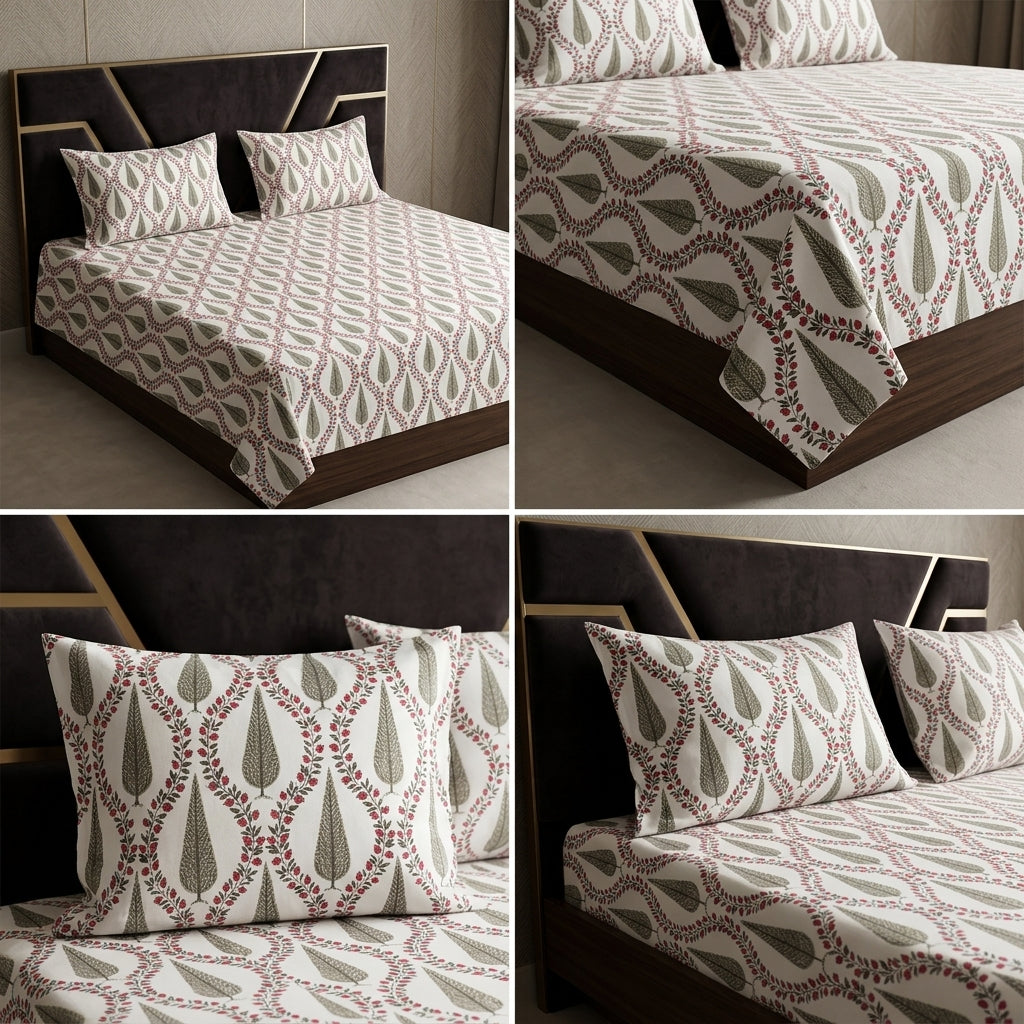 Cotton Double Bedsheet Set – 108 x 108 Inches