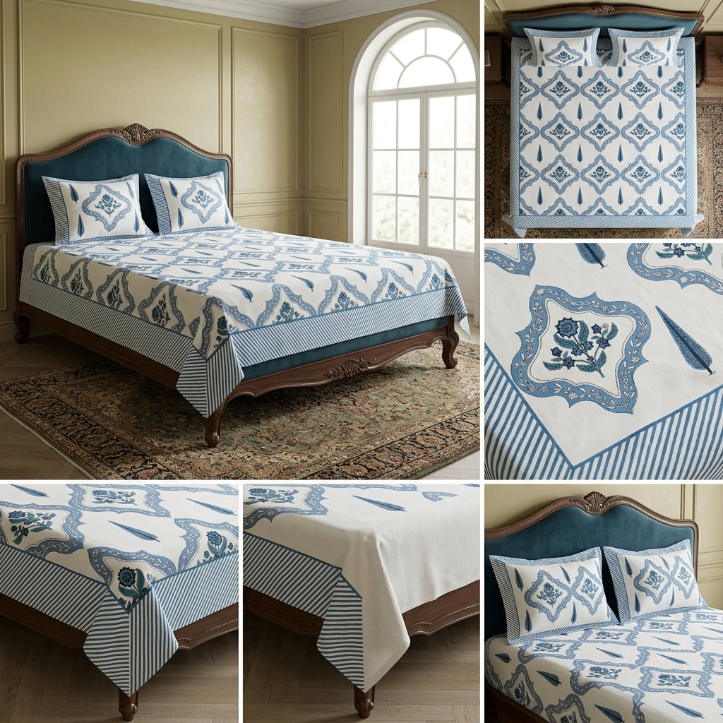 Cotton Double Bedsheet Set – 108 x 108 Inches