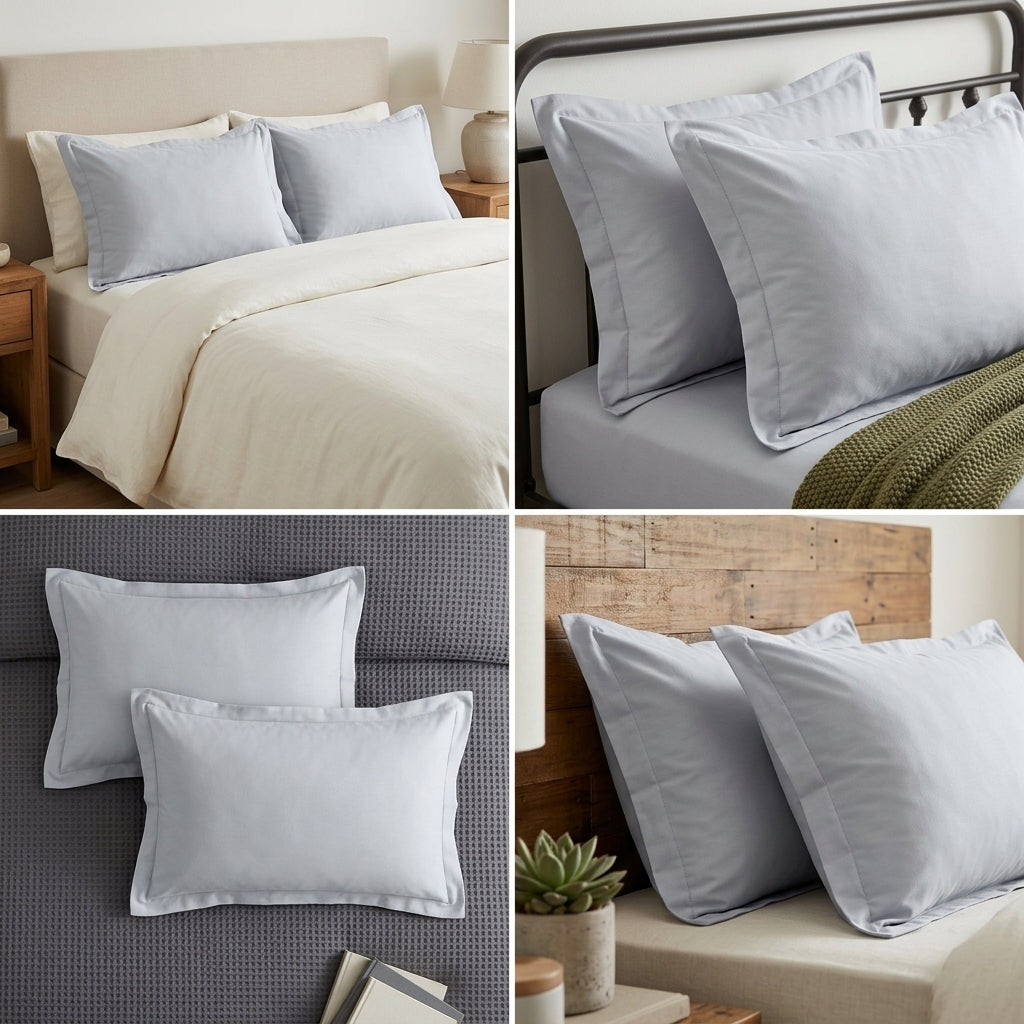 Light Grey Plain Cotton Pillow Cover – King Size (20 × 36 Inch) Set Of 2