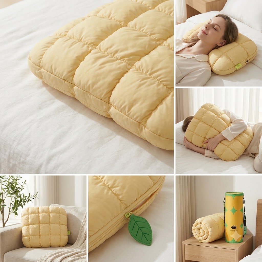 Premium Pineapple Bun Cervical & Neck Support Pillow – Organic Cotton