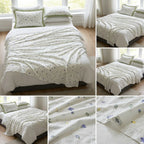 Thick Cotton Bedsheet With Chicken Lace Pillow Covers 108 -108 inch