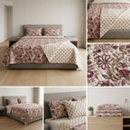 🛏️ Quilted King Size Bedcover – Super Soft Cotton (Reversible)