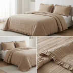 Luxury Quilted Bedcover Set with Pillow Covers
