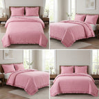 Luxury Quilted Bedcover Set with Pillow Covers