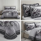 ✨ 7D Quilted Floral Bedcover Set – 3 Piece King Size Collection ✨
