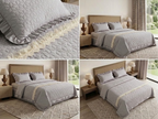 Serene Ruffle Luxe Quilted Bedcover Set – 3 Pcs King Size