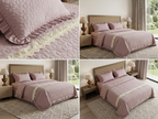 Serene Ruffle Luxe Quilted Bedcover Set – 3 Pcs King Size