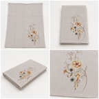 Artisan Botanical Cotton Hand Towel – Elegant Floral Design | 40 × 60 CM