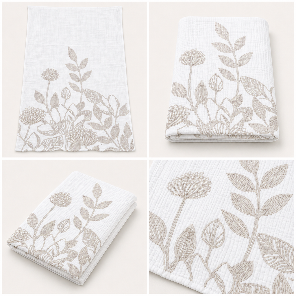 Savanna Rain Gauze Cotton Bath Towel – Artistic Printed Design | 70 × 140 CM