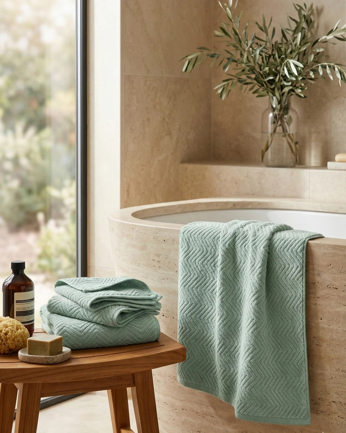 Bamboo Wood 4pc Bath Towel Set