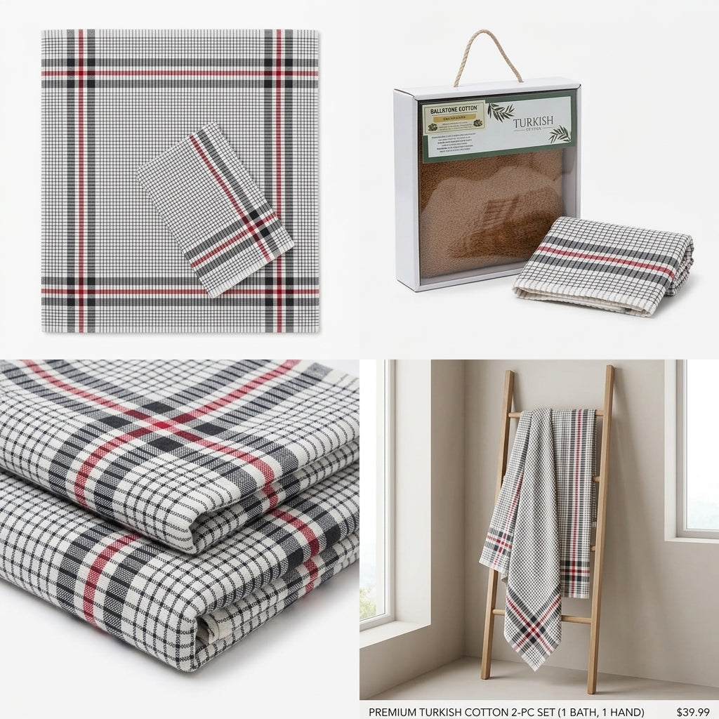 Premium Turkish Cotton Towel Set – 2 Pieces Gift Box Pack
