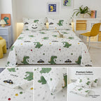 Soft & Playful Kids Bedsheet Set (108 × 108) – 100 % Pure Cotton with 2 Pillow Covers