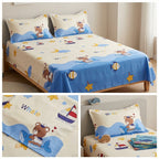 Soft & Playful Kids Bedsheet Set (108 × 108) – 100 % Pure Cotton with 2 Pillow Covers