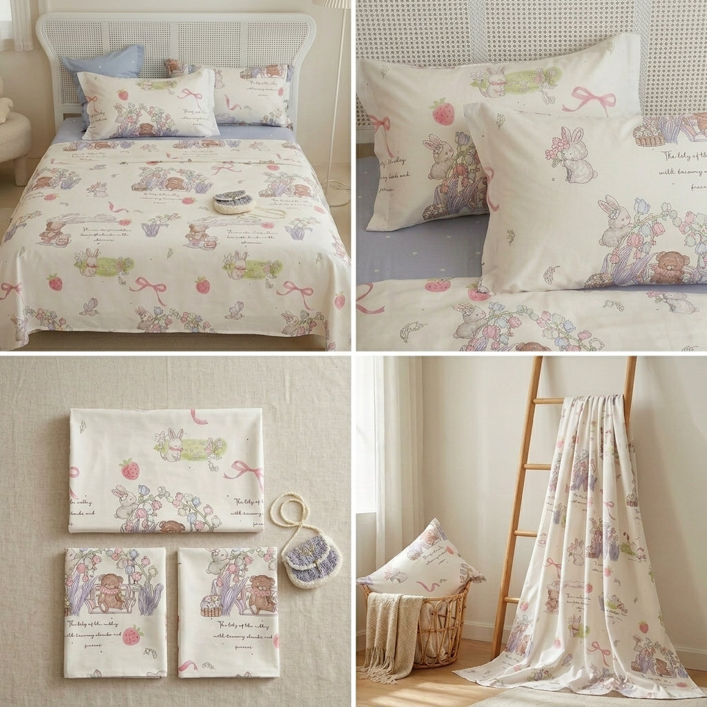 Soft & Playful Kids Bedsheet Set (108 × 108) – 100 % Pure Cotton with 2 Pillow Covers