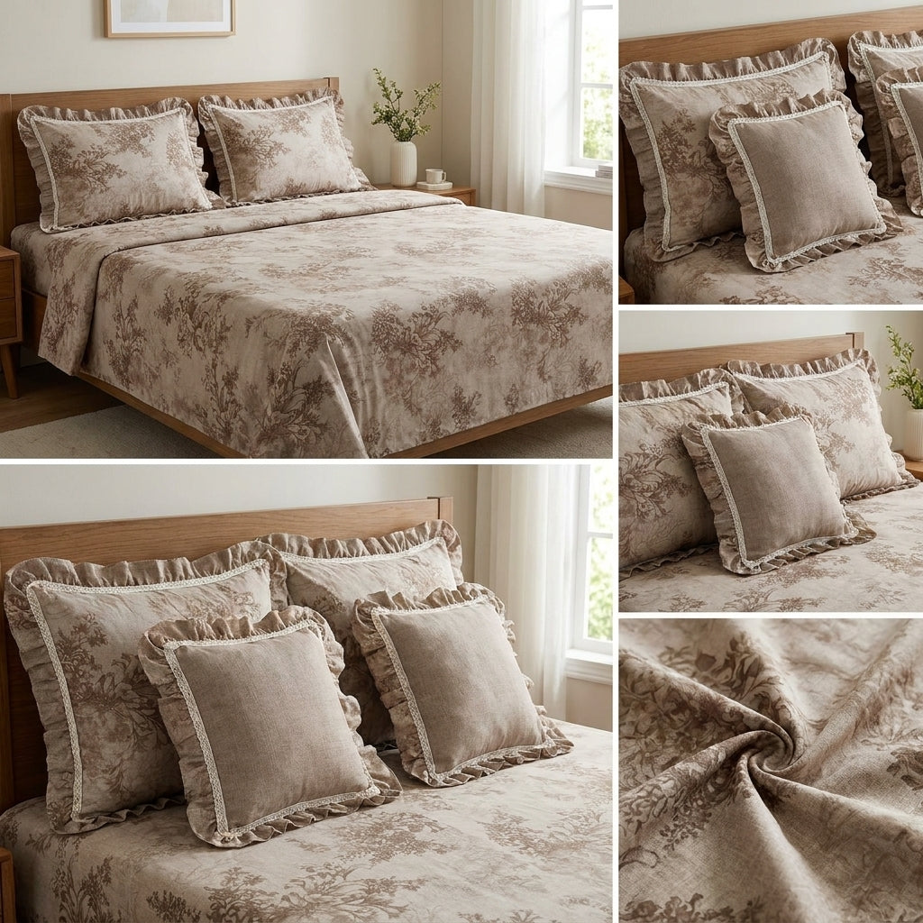 5 Piece Ruffle Bedspread Set – Elegant Bedroom Collection