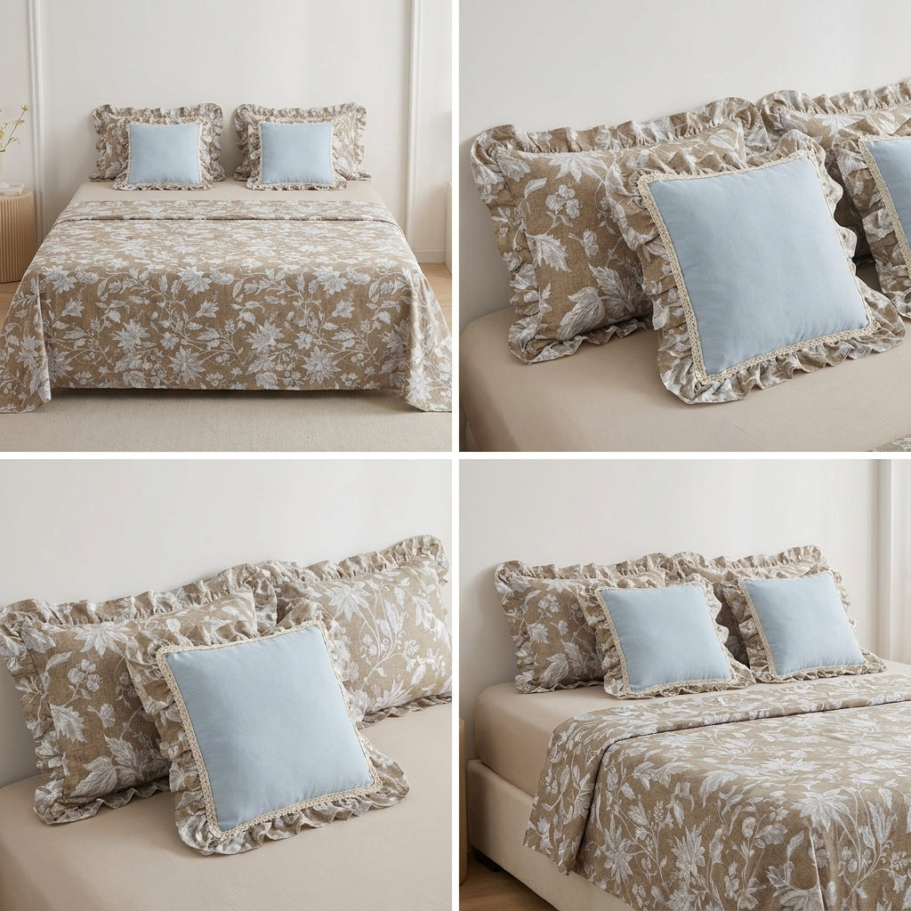 5 Piece Ruffle Bedspread Set – Elegant Bedroom Collection