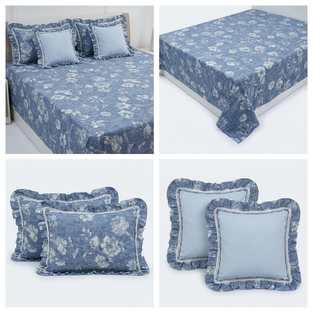5 Piece Ruffle Bedspread Set – Elegant Bedroom Collection