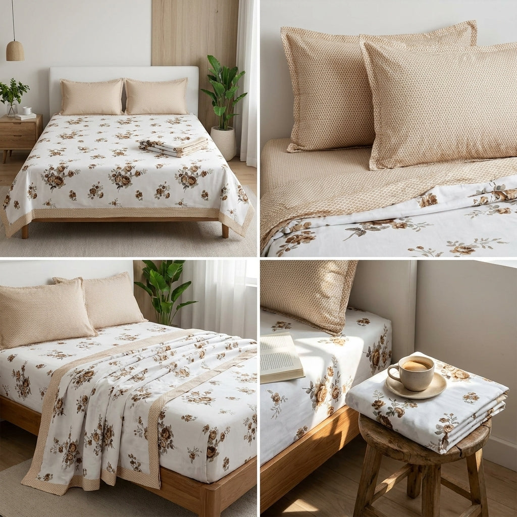 King Size Muslin Dohar Bedsheet Set – 108 x 108 Inches