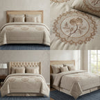 8 Pcs Hand Embroidered AC Comforter Set – King Size | Premium Cotton Fabric