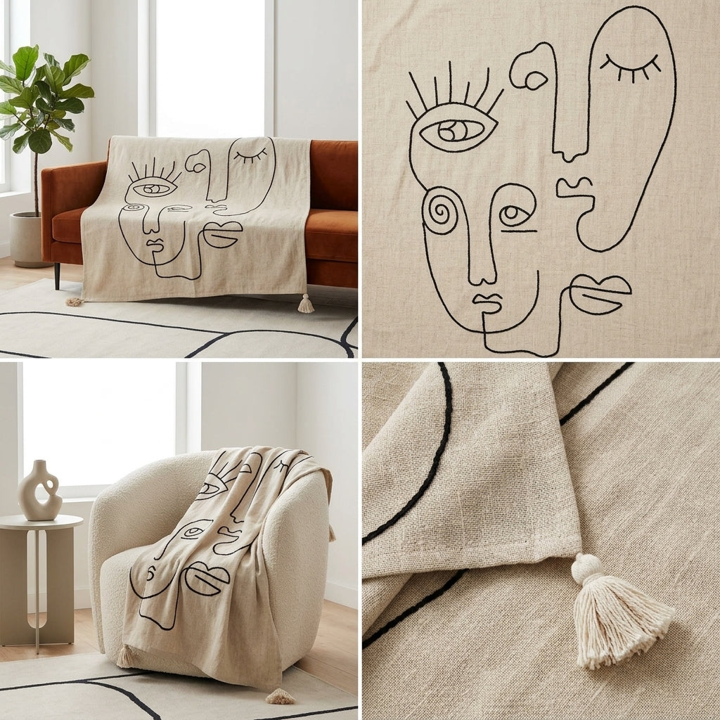 Khadi Sofa Throw – Handcrafted Comfort &amp; Style (55 x 65 inches)