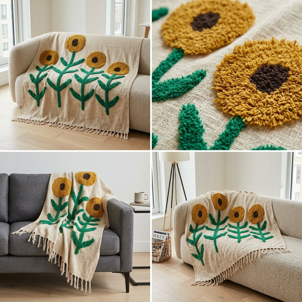Khadi Sofa Throw – Handcrafted Comfort &amp; Style (55 x 65 inches)