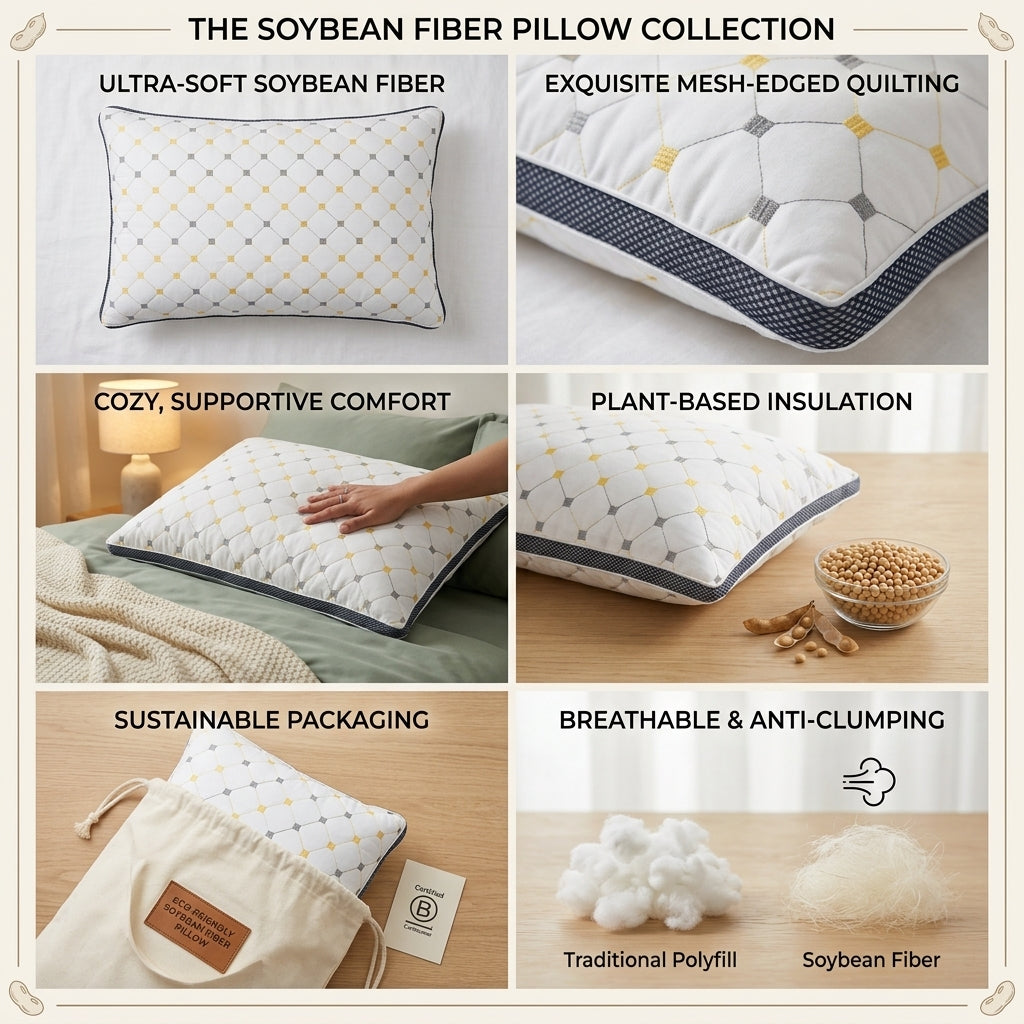 ✨ Soybean Fiber Pillow – Ultra Soft Luxury Comfort ✨