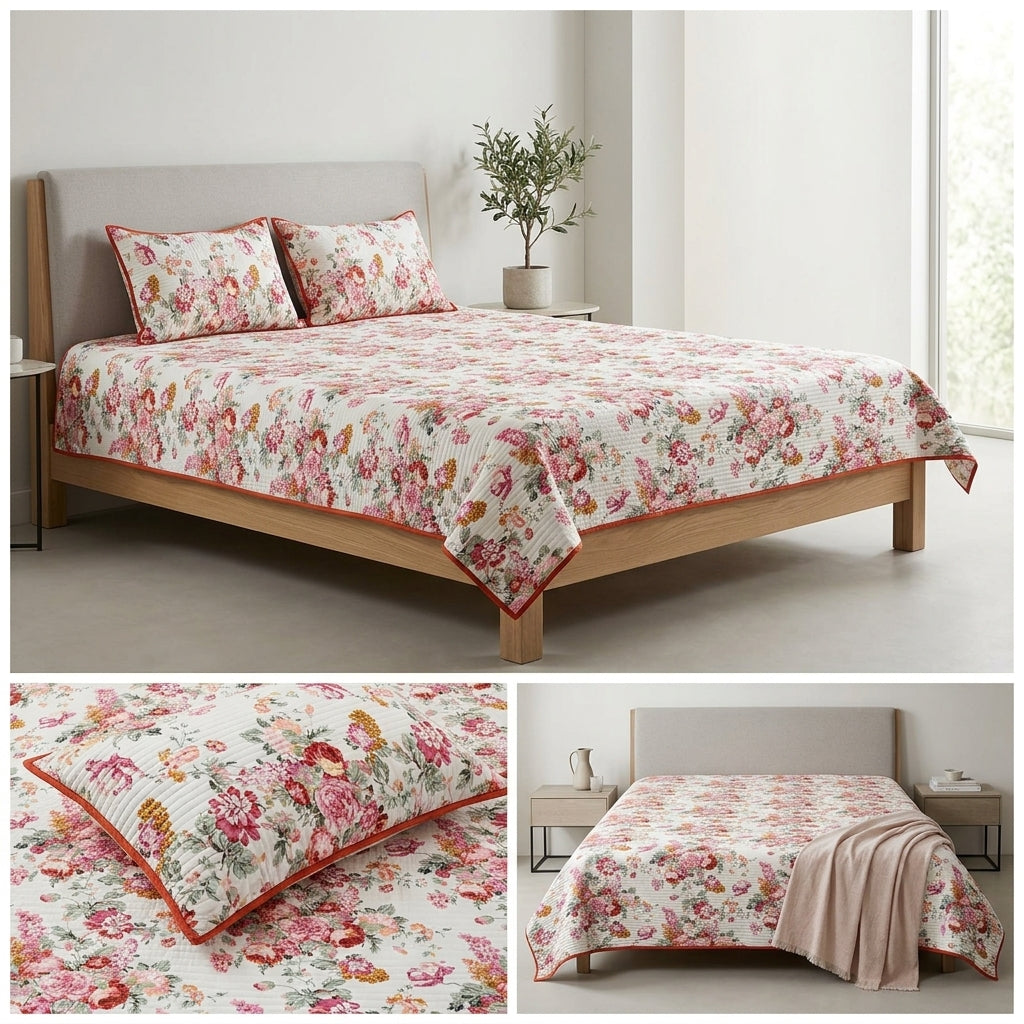 Victorian Reversible Quilted Bedcover – Inspired by Classic British Designs