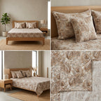 5 Piece Pure Cotton Reversible Quilted Bedcover