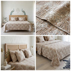 5 Piece Pure Cotton Reversible Quilted Bedcover