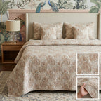 5 Piece Pure Cotton Reversible Quilted Bedcover