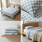 5 Piece Pure Cotton Reversible Quilted Bedcover