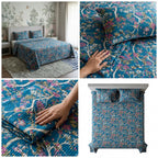 5 Piece Pure Cotton Reversible Quilted Bedcover